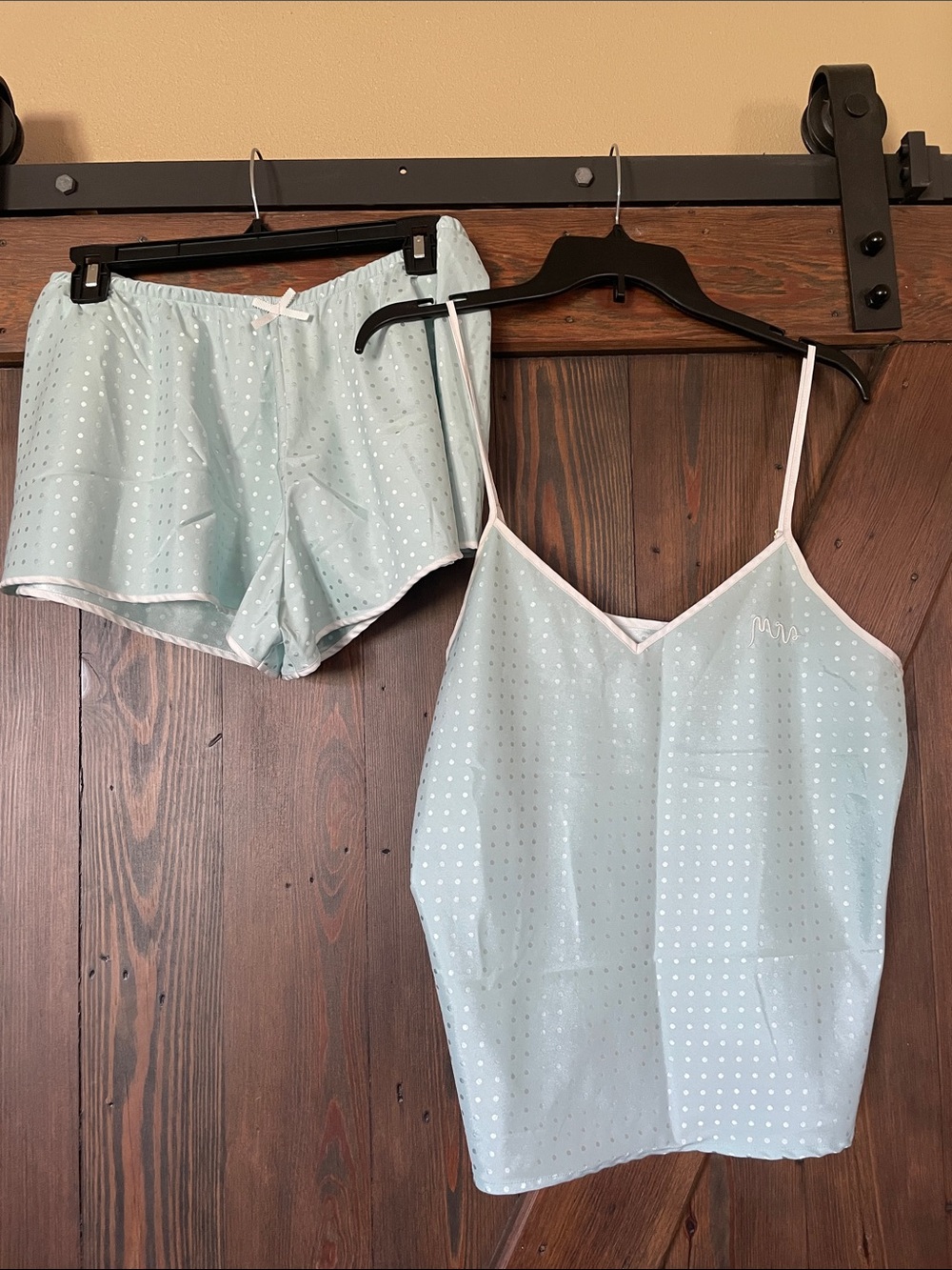 kate spade Mrs. Light Blue Polka Dot Cami & Shorts Sleep Set
